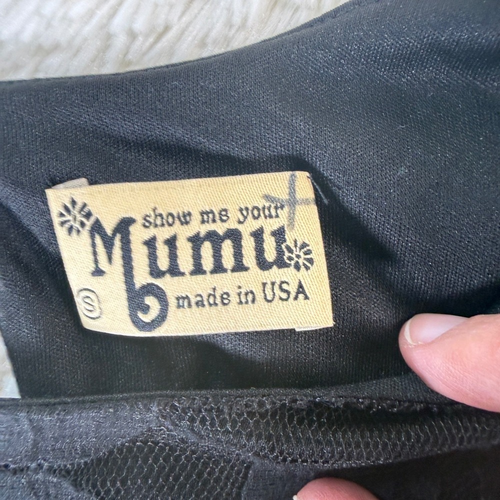 Vintage‎ Show Me Your Mumu Small Lace Mini Dress Black Witchy Whimsigoth Fairy - Picture 5 of 12